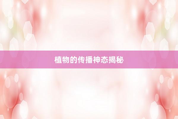 植物的传播神态揭秘